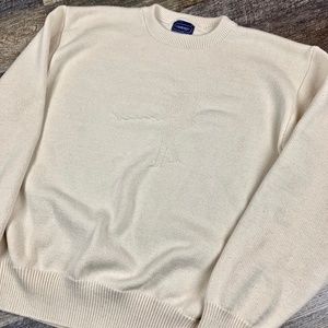 Vintage Golf Sweater Size XL Eggshell White 90s Vantage Crewneck